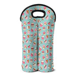 Pastel Cupcake Pattern Print Double Neoprene Wine Tote