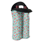 Pastel Cupcake Pattern Print Double Neoprene Wine Tote