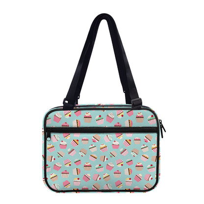 Pastel Cupcake Pattern Print Double Strap Bible Bag