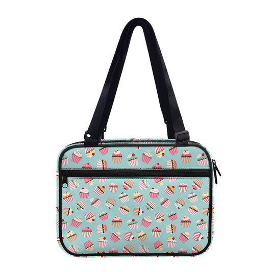 Pastel Cupcake Pattern Print Double Strap Bible Bag