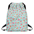 Pastel Cupcake Pattern Print Drawstring Backpack