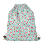 Pastel Cupcake Pattern Print Drawstring Bag
