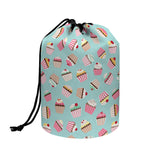 Pastel Cupcake Pattern Print Drawstring Makeup Bag