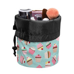 Pastel Cupcake Pattern Print Drawstring Makeup Bag