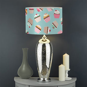 Pastel Cupcake Pattern Print Drum Lamp Shade