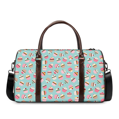 Pastel Cupcake Pattern Print Duffle Bag