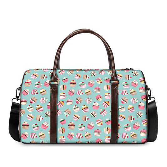 Pastel Cupcake Pattern Print Duffle Bag