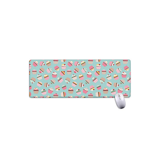Pastel Cupcake Pattern Print Extended Mouse Pad