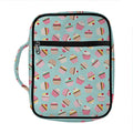 Pastel Cupcake Pattern Print Front Pocket Bible Bag