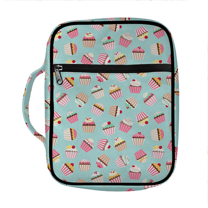 Pastel Cupcake Pattern Print Front Pocket Bible Bag