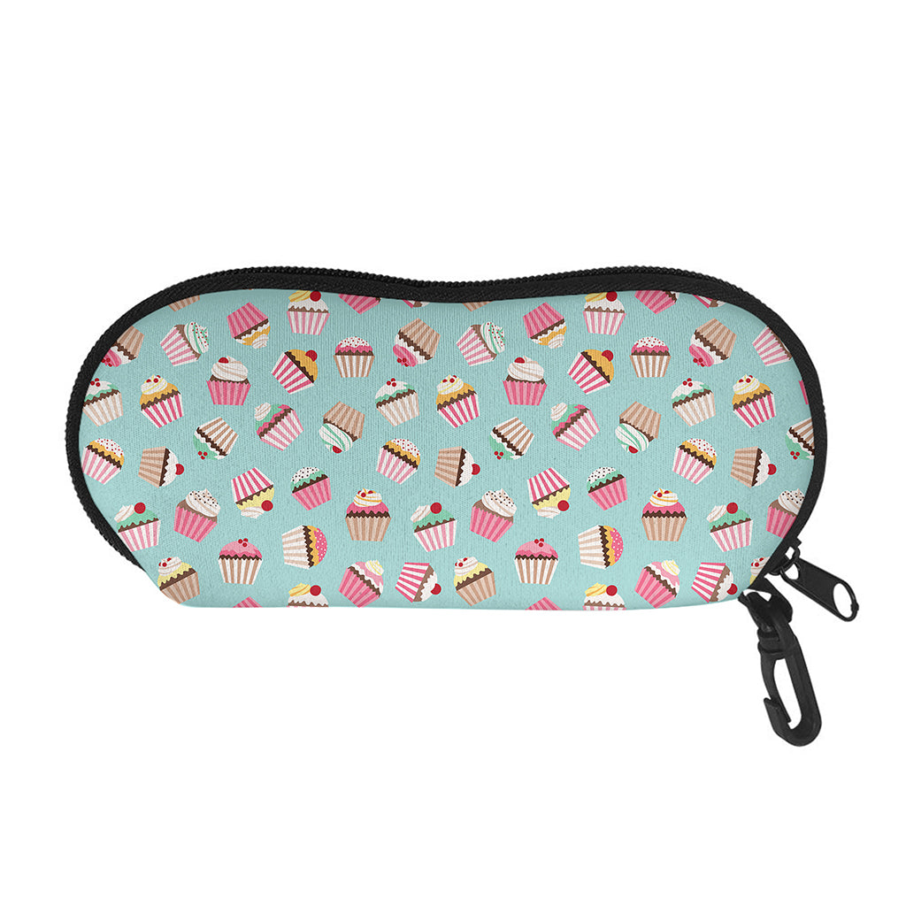 Pastel Cupcake Pattern Print Glasses Case
