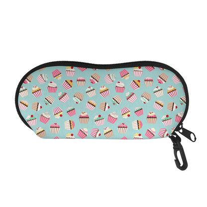 Pastel Cupcake Pattern Print Glasses Case