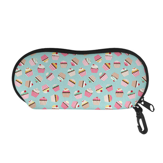Pastel Cupcake Pattern Print Glasses Case