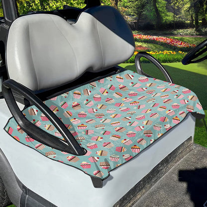 Pastel Cupcake Pattern Print Golf Cart Seat Cover