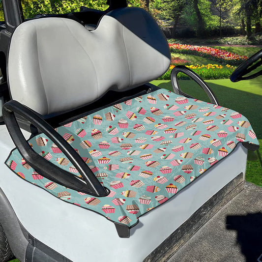 Pastel Cupcake Pattern Print Golf Cart Seat Cover