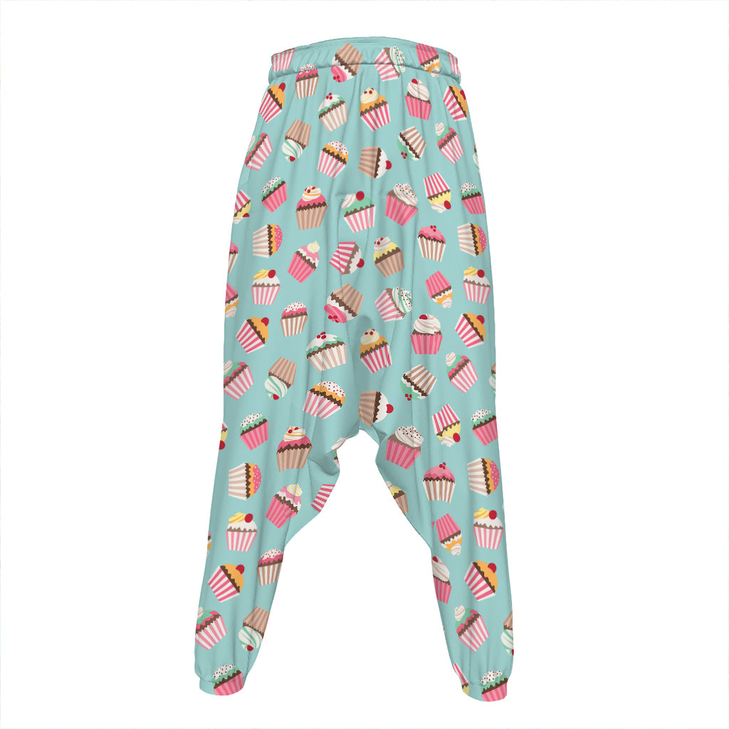 Pastel Cupcake Pattern Print Hammer Pants