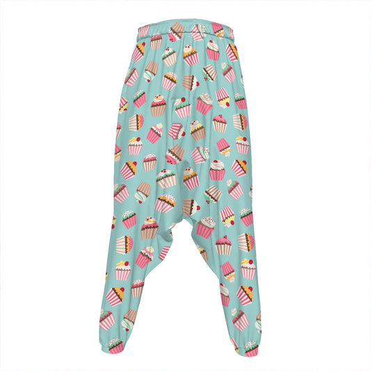 Pastel Cupcake Pattern Print Hammer Pants