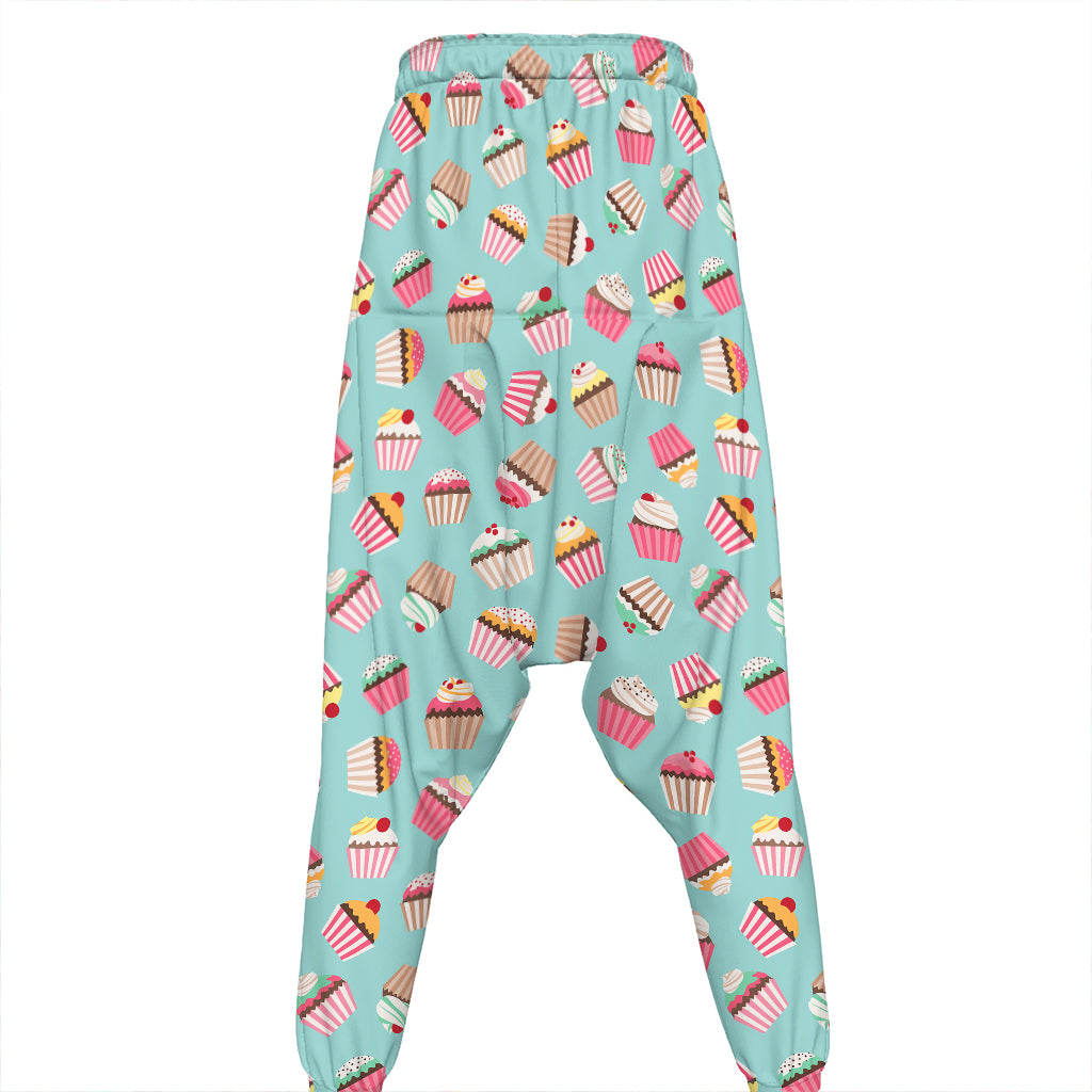 Pastel Cupcake Pattern Print Hammer Pants