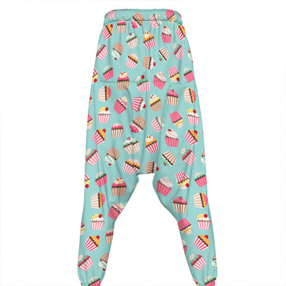 Pastel Cupcake Pattern Print Hammer Pants