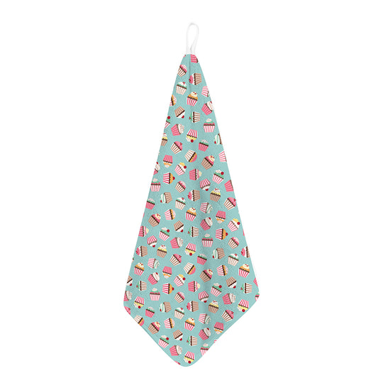 Pastel Cupcake Pattern Print Hand Towel