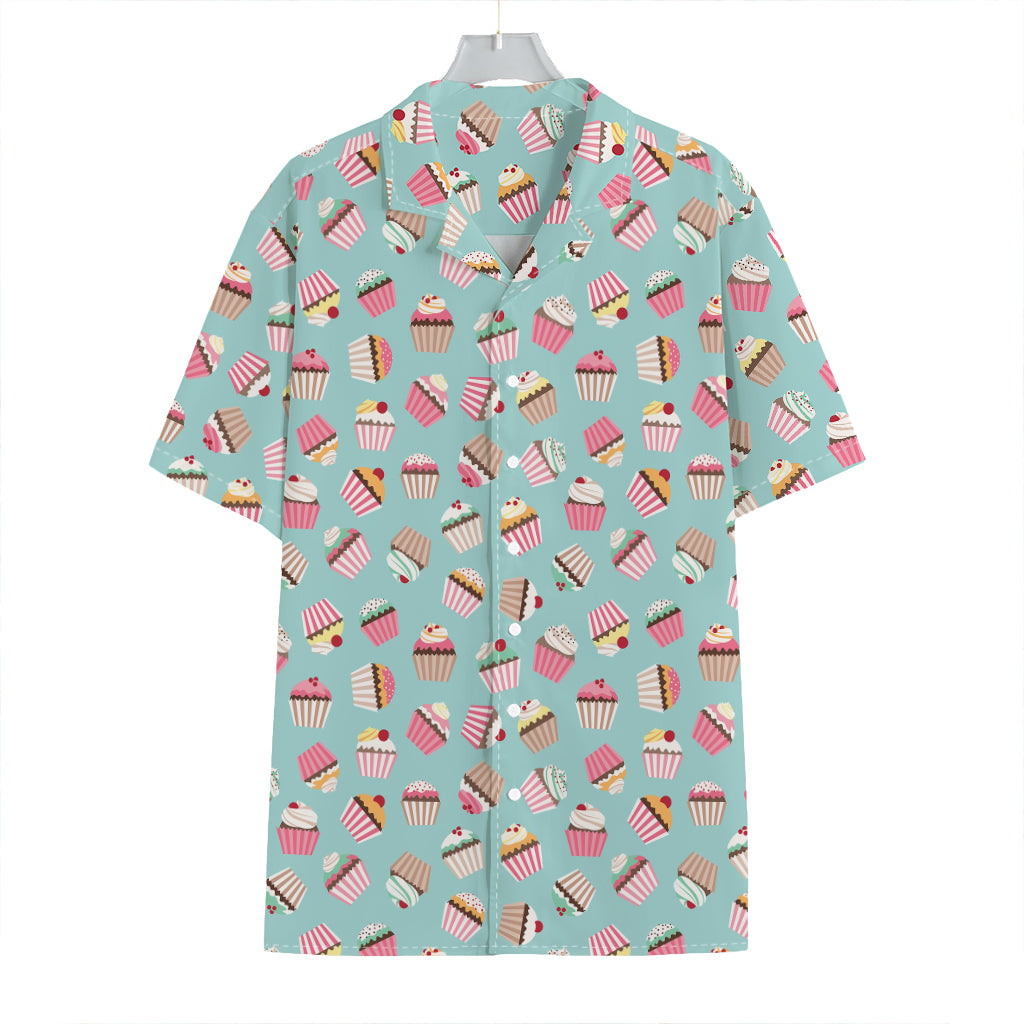 Pastel Cupcake Pattern Print Hawaiian Shirt