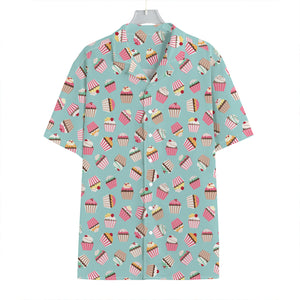 Pastel Cupcake Pattern Print Hawaiian Shirt