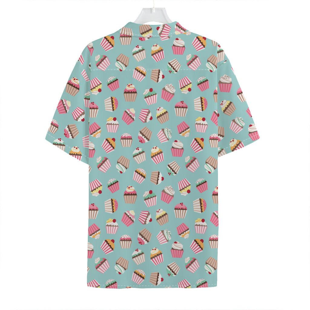 Pastel Cupcake Pattern Print Hawaiian Shirt