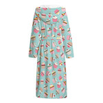 Pastel Cupcake Pattern Print Hooded Bathrobe