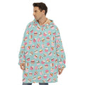 Pastel Cupcake Pattern Print Hoodie Blanket