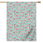 Pastel Cupcake Pattern Print House Flag