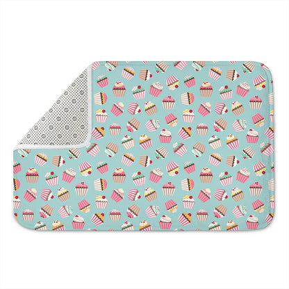 Pastel Cupcake Pattern Print Indoor Door Mat