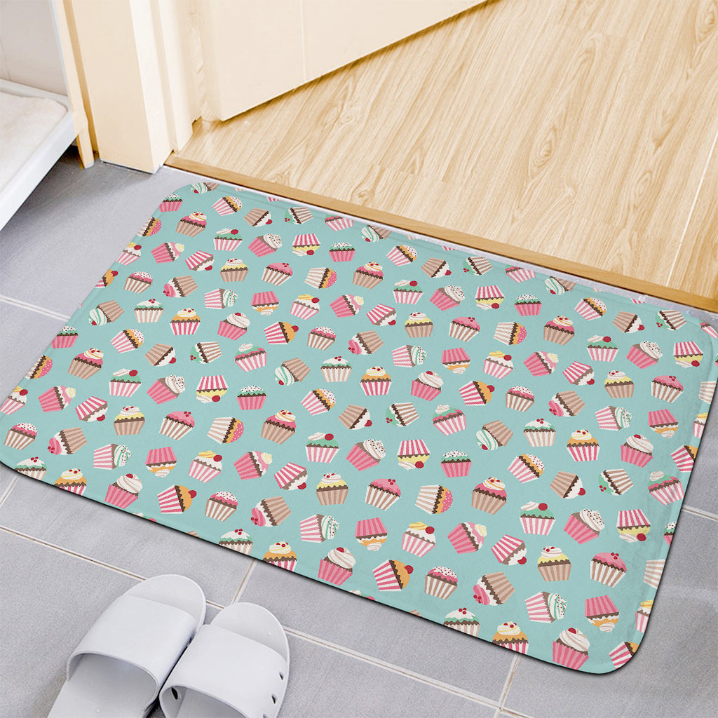 Pastel Cupcake Pattern Print Indoor Door Mat