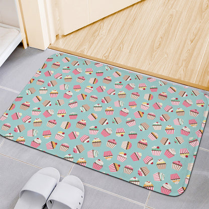 Pastel Cupcake Pattern Print Indoor Door Mat