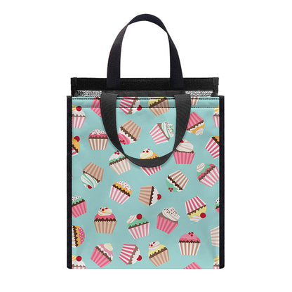 Pastel Cupcake Pattern Print Insulated Lunch Tote