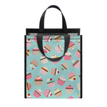 Pastel Cupcake Pattern Print Insulated Lunch Tote