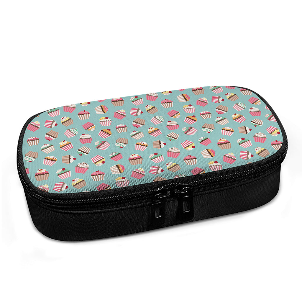 Pastel Cupcake Pattern Print Insulin Cooler Travel Case