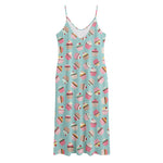 Pastel Cupcake Pattern Print Jersey Midi Cami Dress