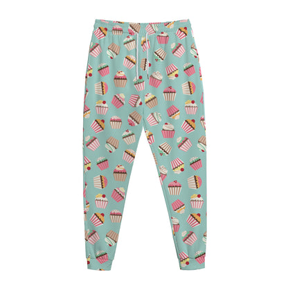 Pastel Cupcake Pattern Print Jogger Pants