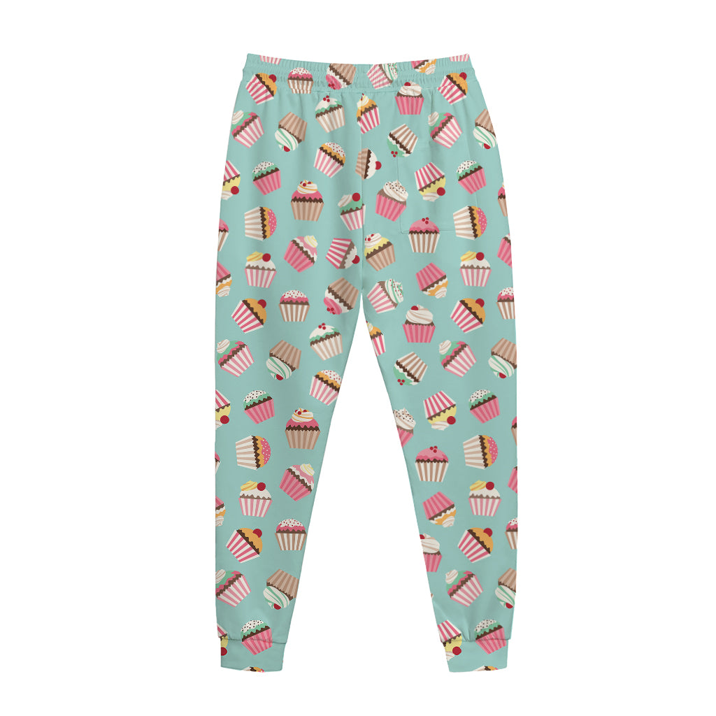 Pastel Cupcake Pattern Print Jogger Pants