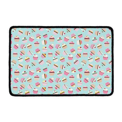 Pastel Cupcake Pattern Print Kitchen Mat