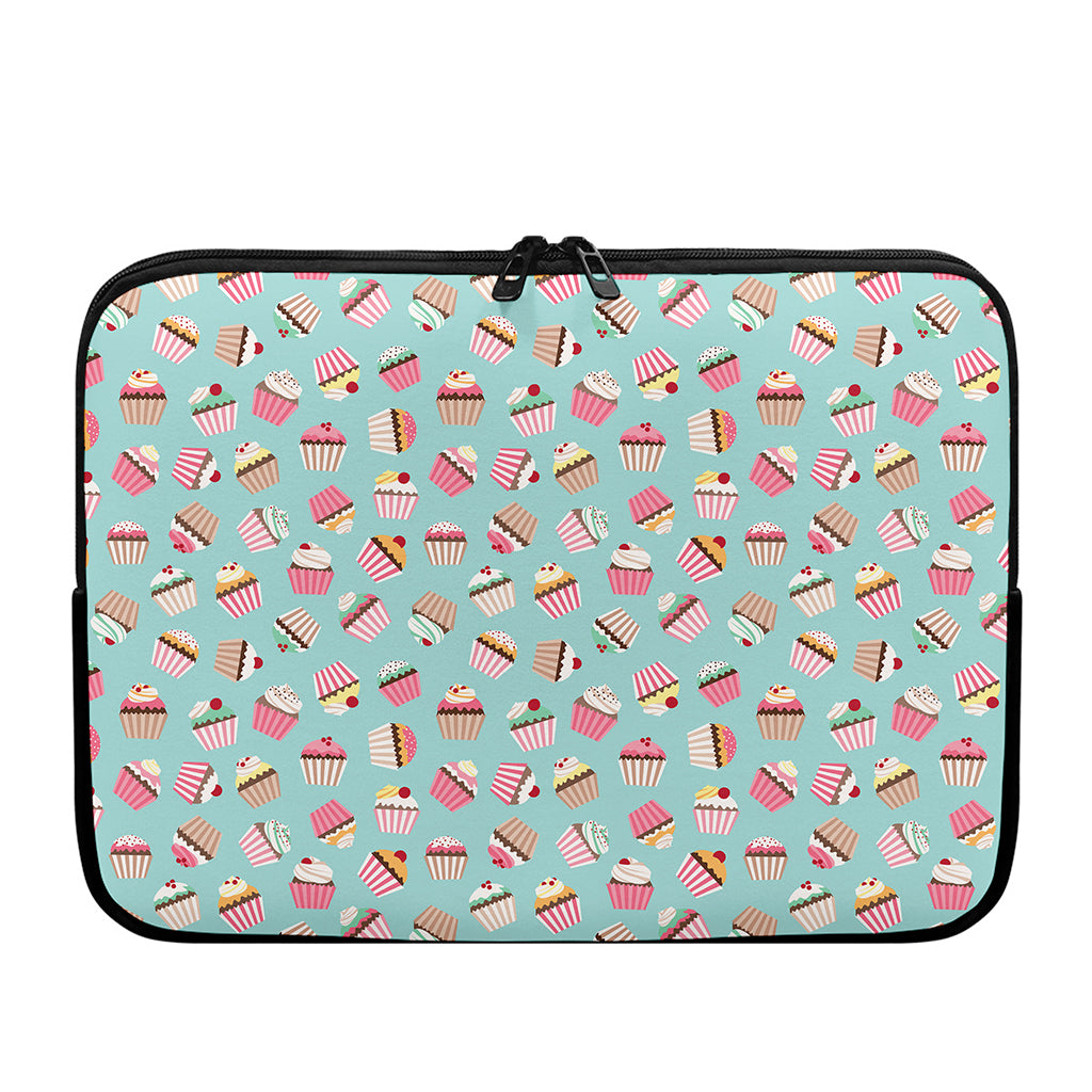 Pastel Cupcake Pattern Print Laptop Sleeve