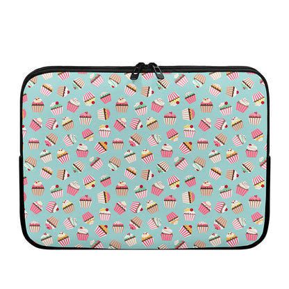 Pastel Cupcake Pattern Print Laptop Sleeve