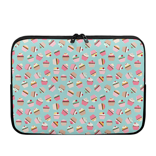 Pastel Cupcake Pattern Print Laptop Sleeve