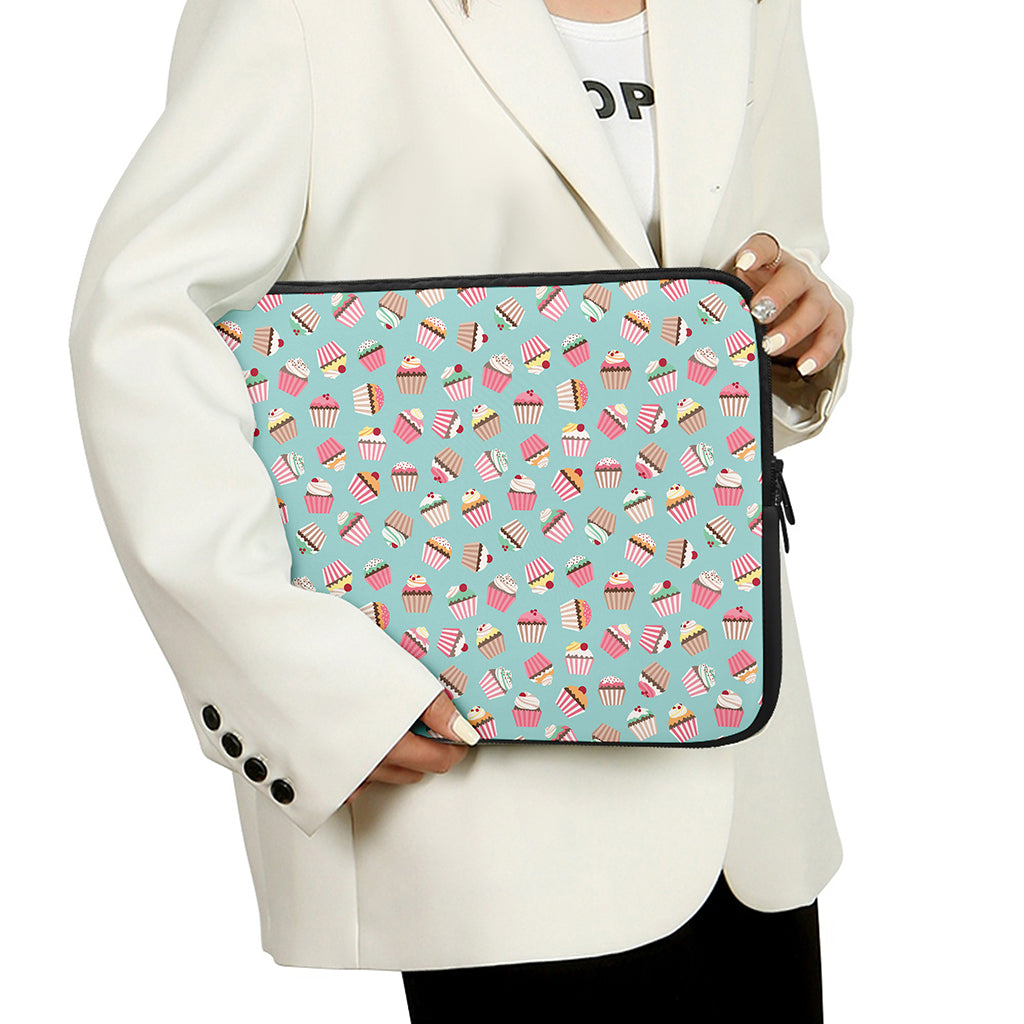 Pastel Cupcake Pattern Print Laptop Sleeve