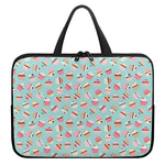 Pastel Cupcake Pattern Print Laptop Sleeve With Handle