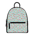 Pastel Cupcake Pattern Print Leather Backpack
