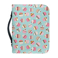 Pastel Cupcake Pattern Print Leather Bible Cover