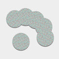 Pastel Cupcake Pattern Print Leather Coaster Set