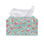 Pastel Cupcake Pattern Print Leather Tissue Box Cover