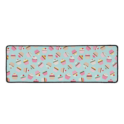 Pastel Cupcake Pattern Print Long Kitchen Mat